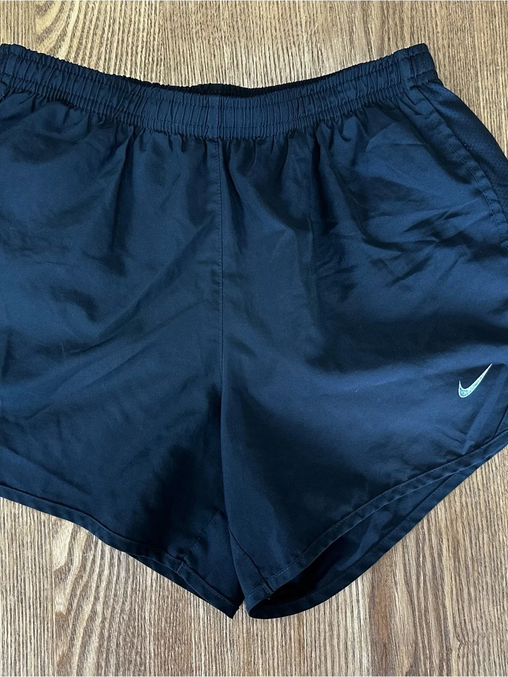 Nike Girl’s Black Athletic Running Shorts with Small Swoosh